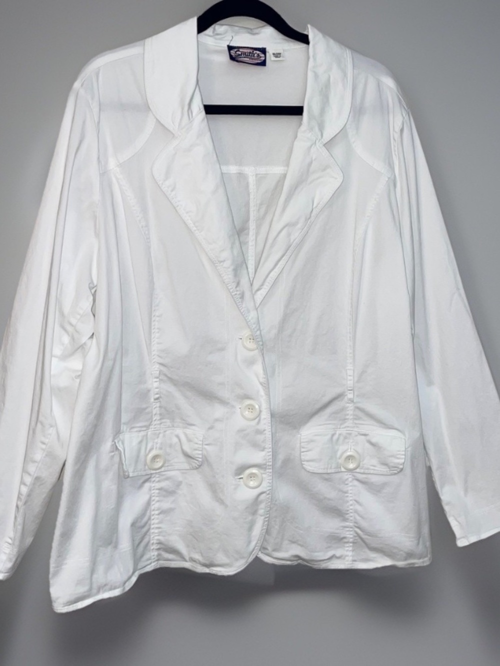 Women’s Smith’s American Jacket 22/24W White Cotton Button Front Vintage